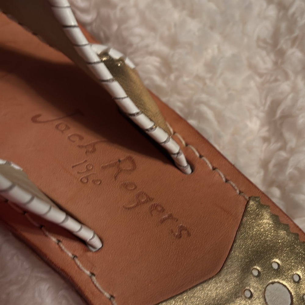 Jack Rogers Gold and White Women's Sandals - Picture 3 of 3